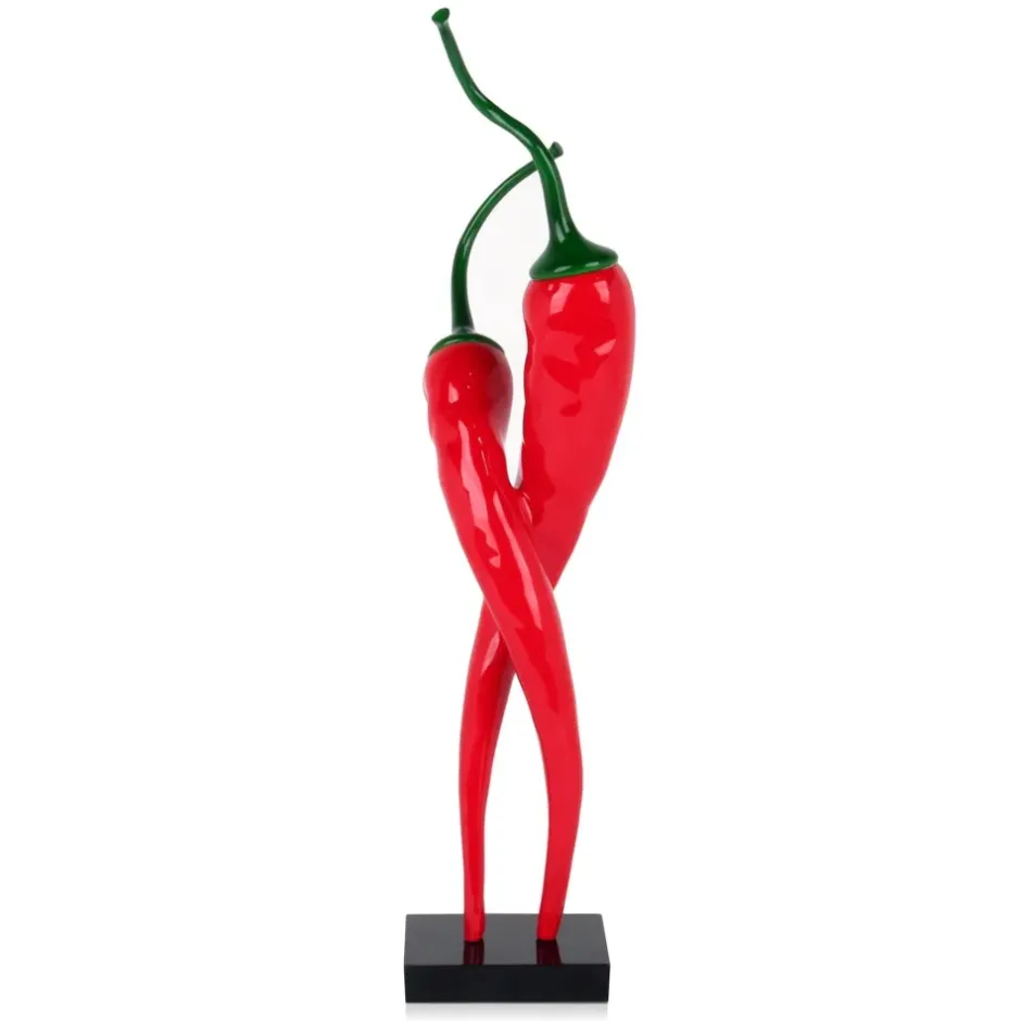 Statues & Sculptures Table Top|Contemporary^Chilli Fusion 59cm Red Resin Indoor Sculpture