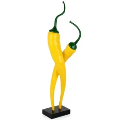 Statues & Sculptures Table Top|Contemporary^Chilli Fusion 59cm Yellow Resin Indoor Sculpture