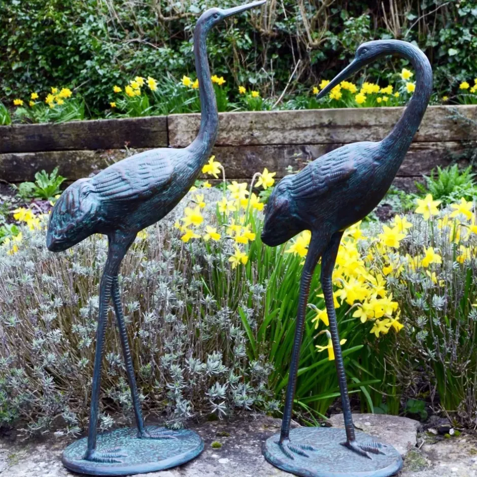 Statues & Sculptures Cranes^Classic Cranes Bronze Metal Garden Ornaments
