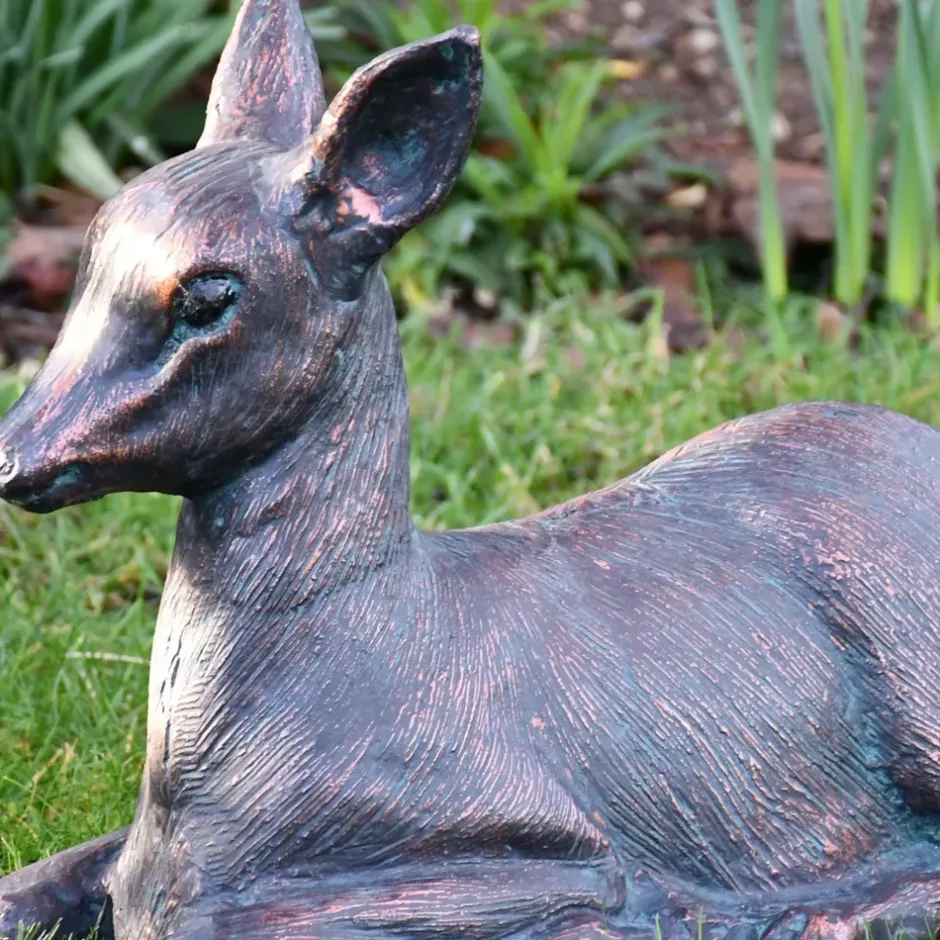 Statues & Sculptures Stags & Deers^Classic Fawn 30cm Bronze Metal Garden Statue