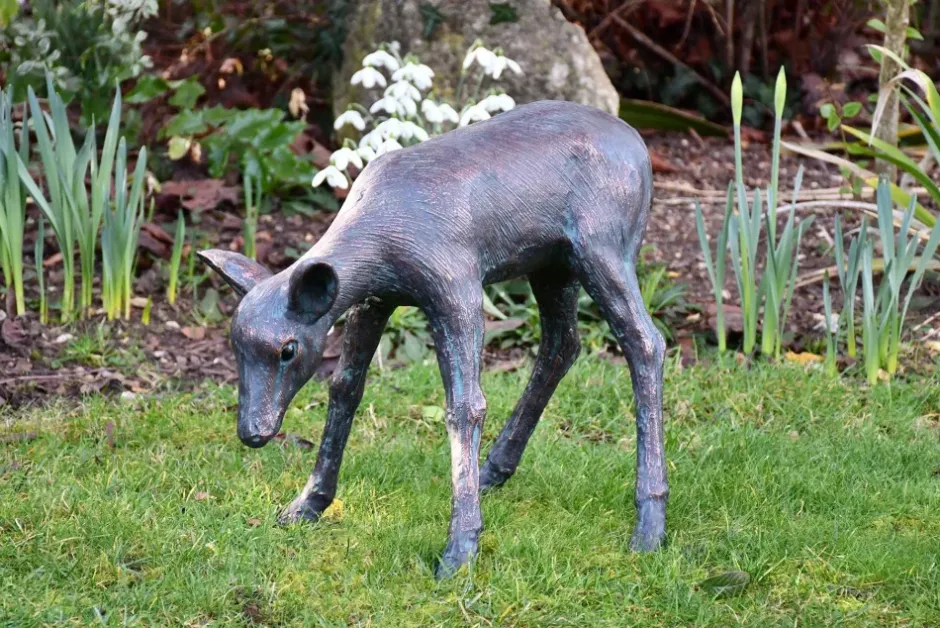 Statues & Sculptures Stags & Deers^Classic Fawn 41cm Bronze Metal Garden Statue