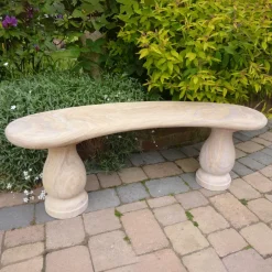 Statues & Sculptures Stone Benches^Classic Polished Rainbow Sandstone Garden Bench