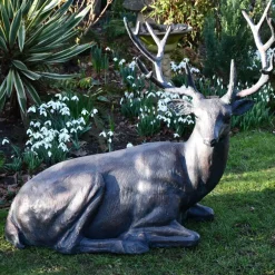 Statues & Sculptures Stags & Deers^Classic Stag 84cm Bronze Metal Garden Statue