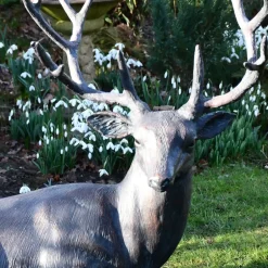 Statues & Sculptures Stags & Deers^Classic Stag 84cm Bronze Metal Garden Statue