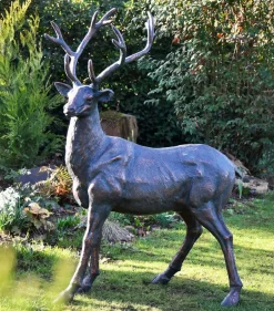 Statues & Sculptures Stags & Deers^Classic Stag 143cm Bronze Metal Garden Statue