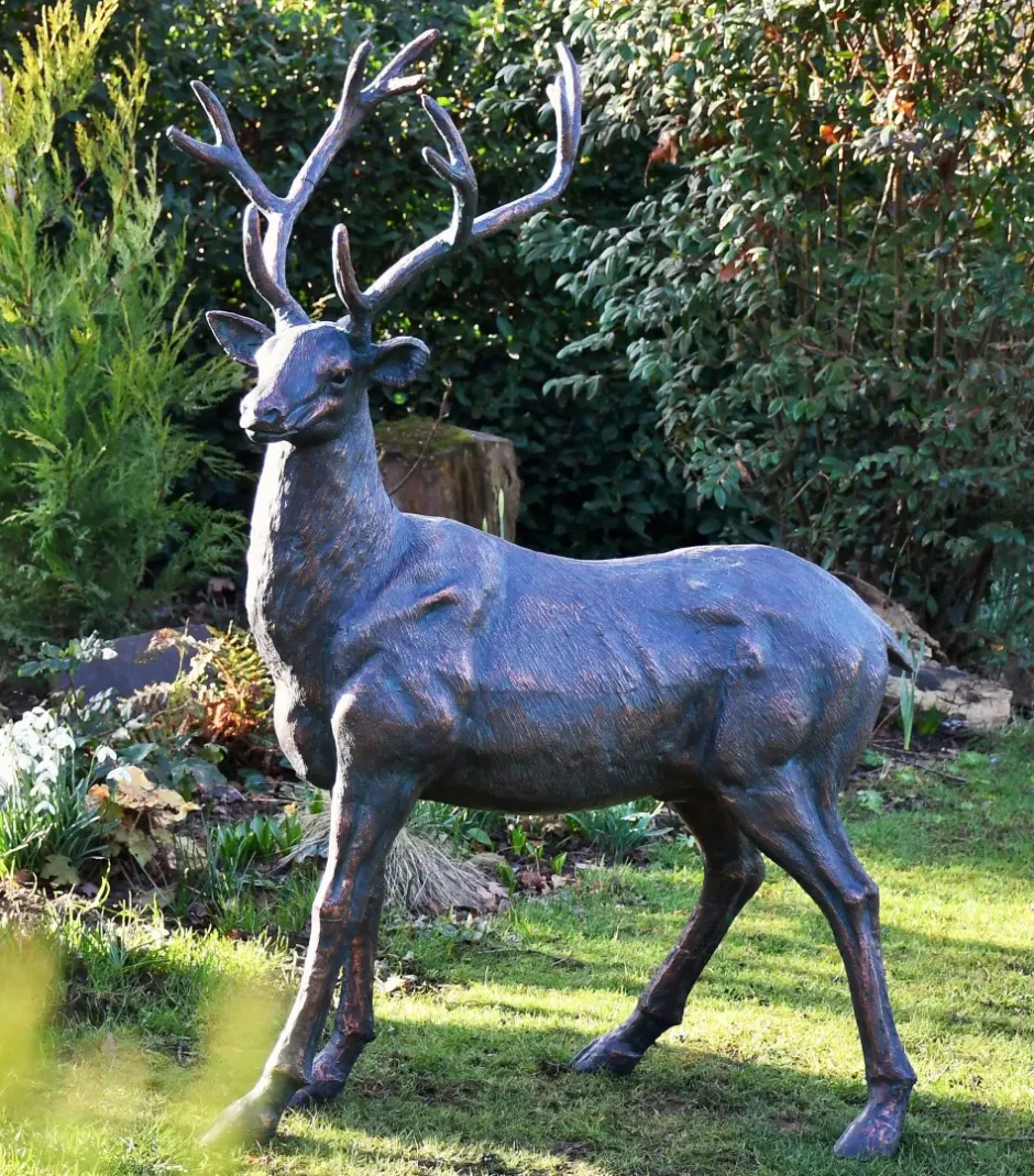 Statues & Sculptures Stags & Deers^Classic Stag 143cm Bronze Metal Garden Statue
