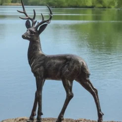 Statues & Sculptures Stags & Deers^Classic Stag Deer 79cm Bronze Metal Garden Statue