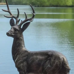 Statues & Sculptures Stags & Deers^Classic Stag Deer 79cm Bronze Metal Garden Statue