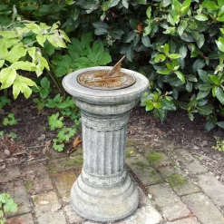 Statues & Sculptures Garden Sundials^Classical Aged Brass Stone Garden Sundial
