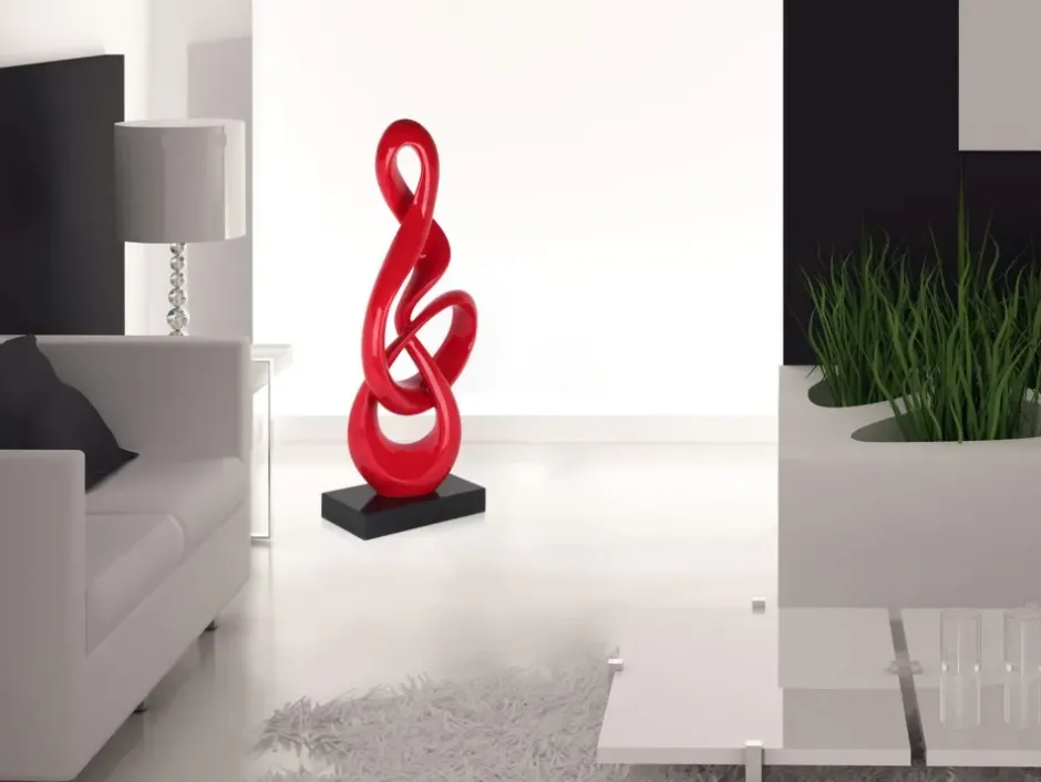 Statues & Sculptures Floor Standing|Abstract^Cosmic Flow 80cm Red Resin Indoor Sculpture