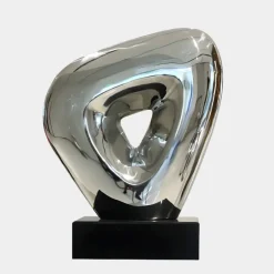 Statues & Sculptures Table Top|Abstract^Cosmic Glow 37cm Silver Metal Indoor Sculpture