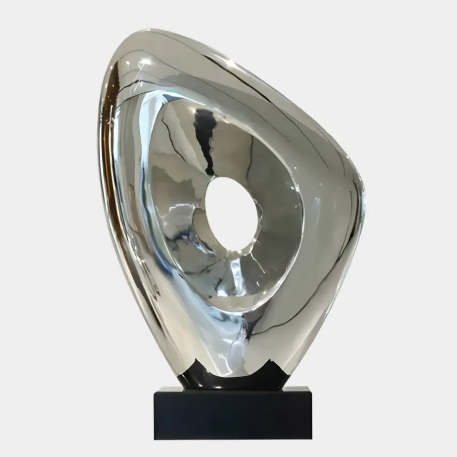 Statues & Sculptures Table Top|Abstract^Cosmic Glow 54cm Silver Metal Indoor Sculpture
