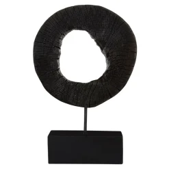 Statues & Sculptures Table Top|Abstract^Cosmic Loop 43cm Black Wood Indoor Sculpture
