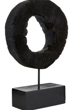 Statues & Sculptures Table Top|Abstract^Cosmic Loop 43cm Black Wood Indoor Sculpture