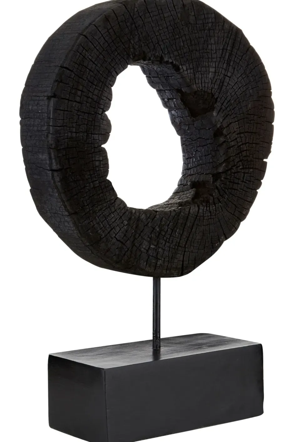 Statues & Sculptures Table Top|Abstract^Cosmic Loop 43cm Black Wood Indoor Sculpture
