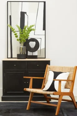 Statues & Sculptures Table Top|Abstract^Cosmic Loop 43cm Black Wood Indoor Sculpture