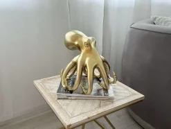 Statues & Sculptures Table Top|Animals^Cosmic Octopus 31cm Gold Resin Indoor Sculpture