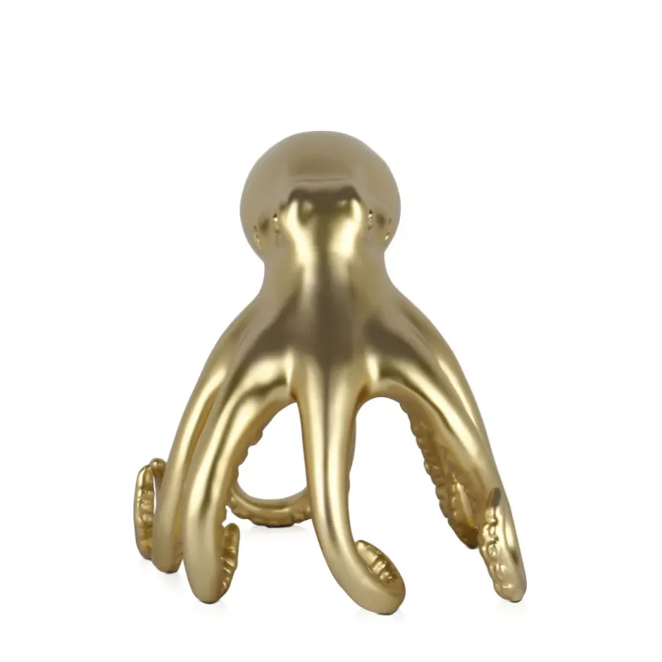 Statues & Sculptures Table Top|Animals^Cosmic Octopus 22cm Gold Resin Indoor Sculpture