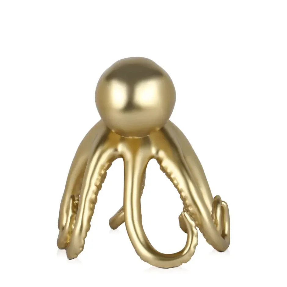 Statues & Sculptures Table Top|Animals^Cosmic Octopus 22cm Gold Resin Indoor Sculpture