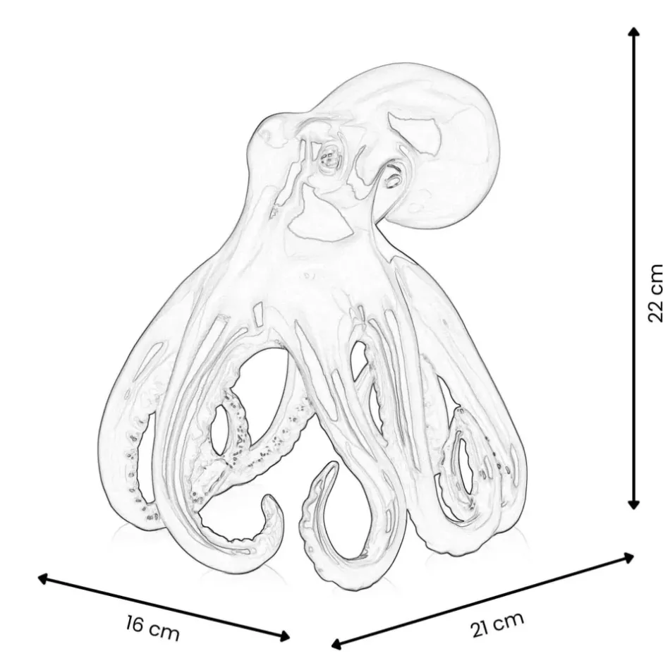 Statues & Sculptures Table Top|Animals^Cosmic Octopus 22cm Gold Resin Indoor Sculpture