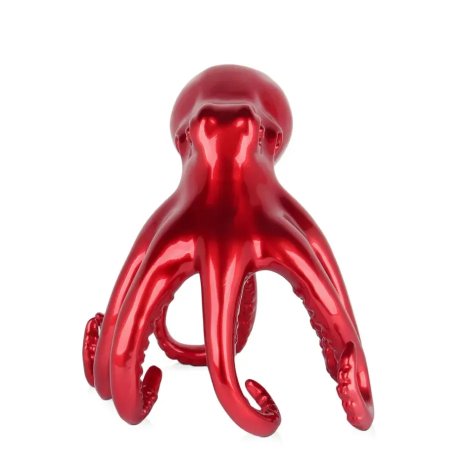 Statues & Sculptures Table Top|Animals^Cosmic Octopus 31cm Red Resin Indoor Sculpture