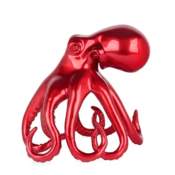 Statues & Sculptures Table Top|Animals^Cosmic Octopus 31cm Red Resin Indoor Sculpture