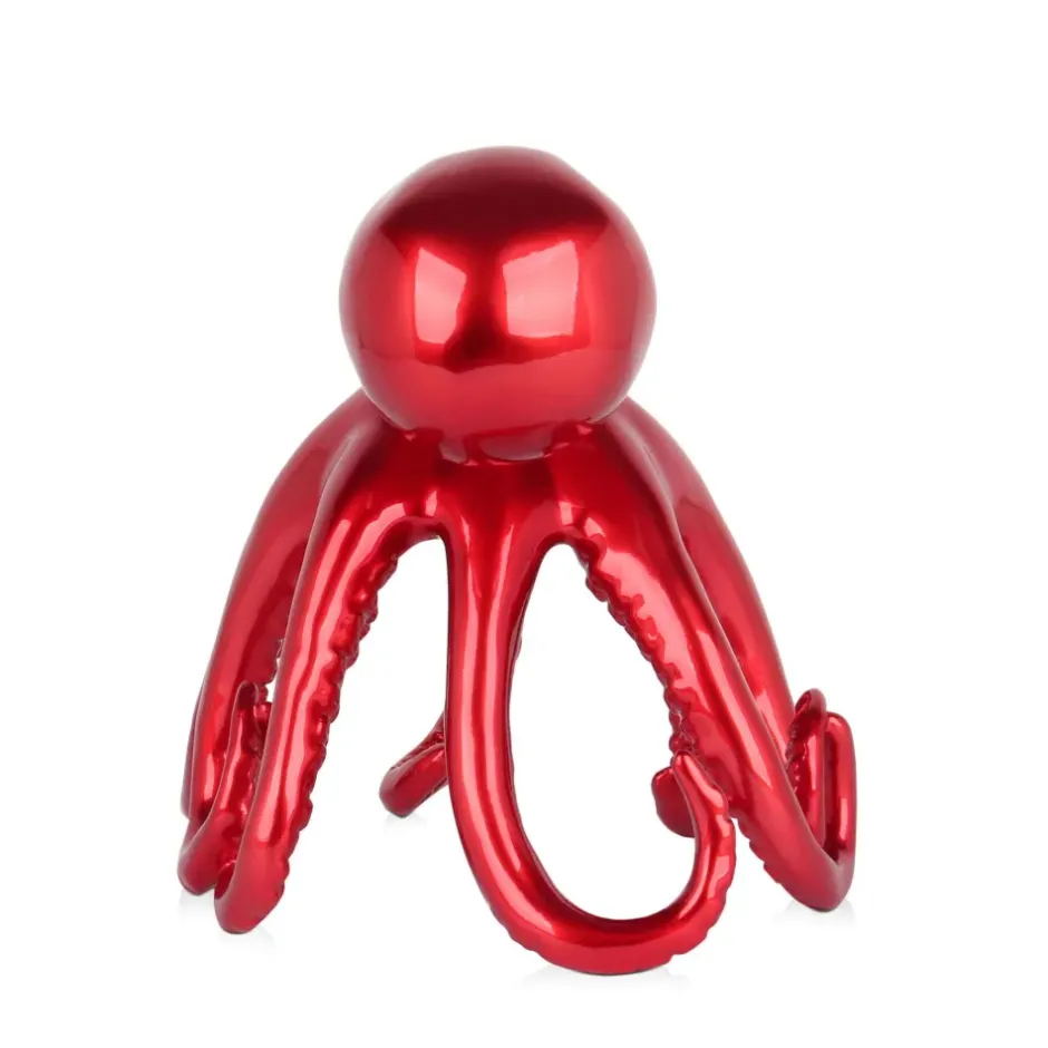 Statues & Sculptures Table Top|Animals^Cosmic Octopus 31cm Red Resin Indoor Sculpture