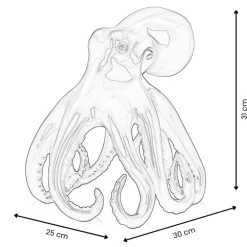 Statues & Sculptures Table Top|Animals^Cosmic Octopus 31cm Red Resin Indoor Sculpture