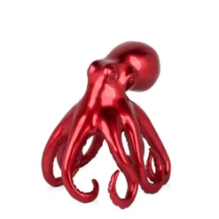Statues & Sculptures Table Top|Animals^Cosmic Octopus 22cm Red Resin Indoor Sculpture