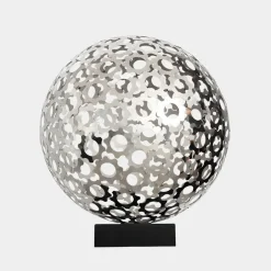 Statues & Sculptures Table Top|Abstract^Cosmic Sphere 44cm Silver Metal Indoor Sculpture