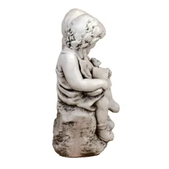 Statues & Sculptures Children^Country Boy & Girl 56cm Stone Resin Garden Statue
