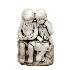 Statues & Sculptures Children^Country Boy & Girl 56cm Stone Resin Garden Statue