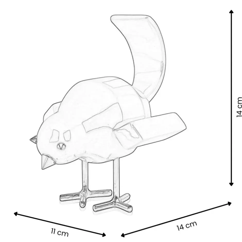 Statues & Sculptures Table Top|Animals^Cubic Bird 14cm Caio Yellow Resin Indoor Sculpture