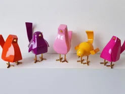 Statues & Sculptures Table Top|Animals^Cubic Bird 14cm Caio Yellow Resin Indoor Sculpture