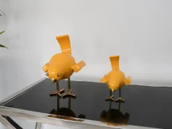 Statues & Sculptures Table Top|Animals^Cubic Bird 22cm Caio Yellow Resin Indoor Sculpture