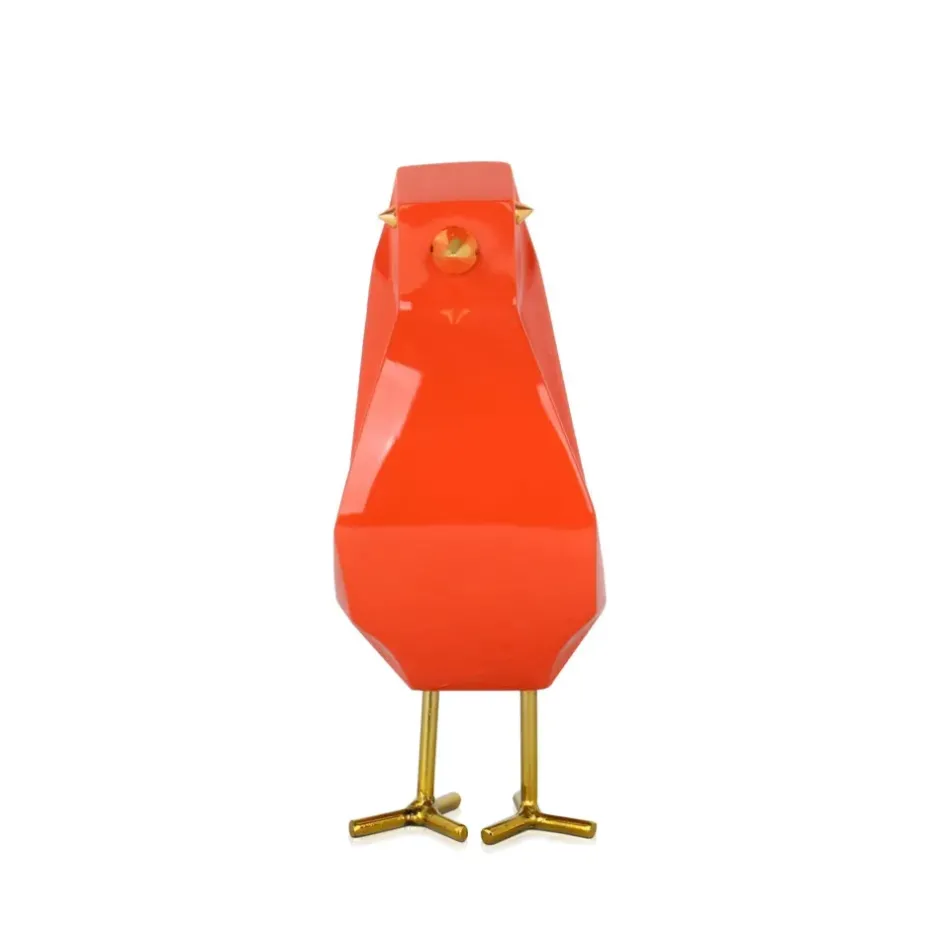 Statues & Sculptures Animals|Contemporary^Cubic Bird 18cm Orange Resin Indoor Sculpture
