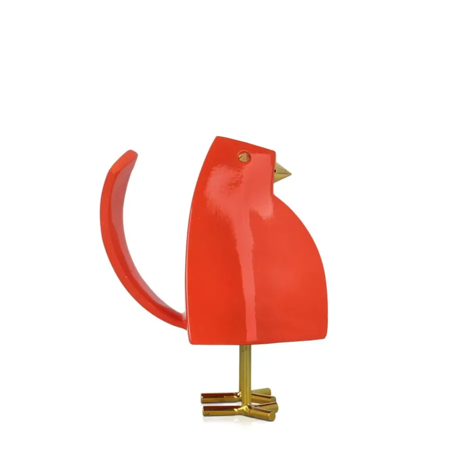 Statues & Sculptures Table Top|Animals^Cubic Bird 14cm Orange Resin Indoor Sculpture