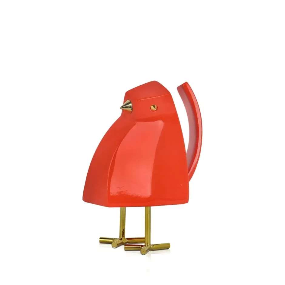 Statues & Sculptures Table Top|Animals^Cubic Bird 14cm Orange Resin Indoor Sculpture