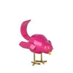 Statues & Sculptures Table Top|Animals^Cubic Bird 14cm Rosa Pink Resin Indoor Sculpture
