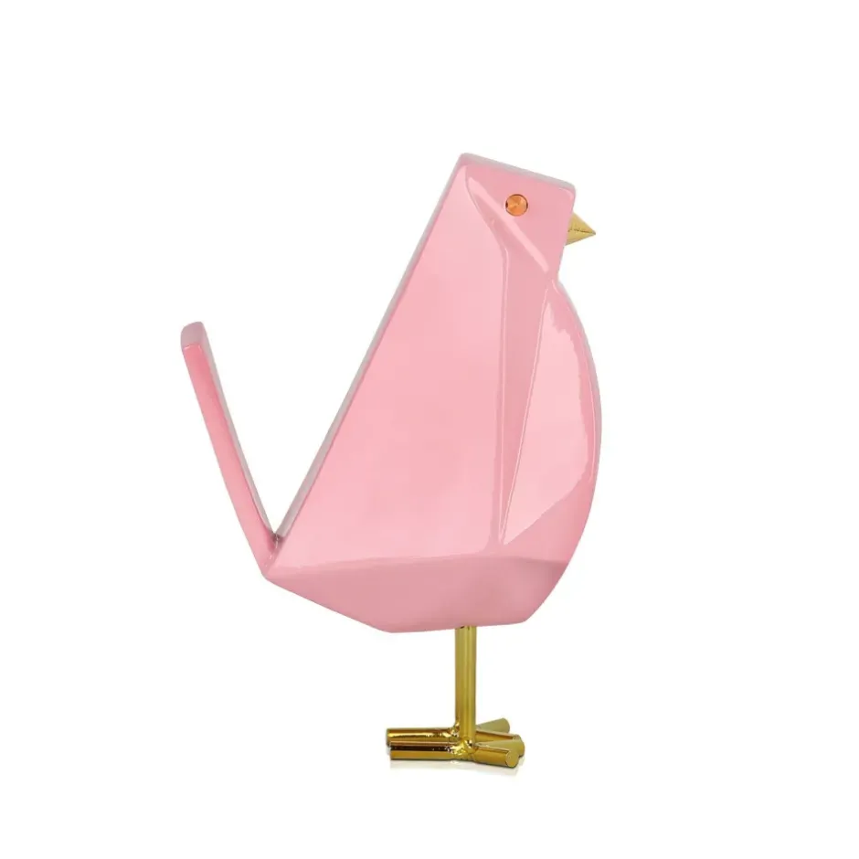 Statues & Sculptures Animals|Contemporary^Cubic Bird 18cm Rosa Pink Resin Indoor Sculpture