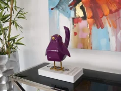 Statues & Sculptures Table Top|Animals^Cubic Bird 30cm Violet Resin Indoor Sculpture