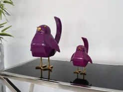 Statues & Sculptures Table Top|Animals^Cubic Bird 30cm Violet Resin Indoor Sculpture