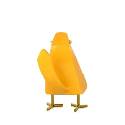 Statues & Sculptures Table Top|Animals^Cubic Bird 14cm Yellow Resin Indoor Sculpture