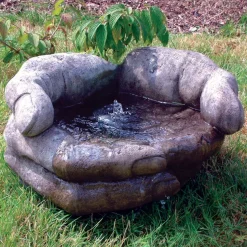 Statues & Sculptures Water Features^Cupped Hands Stone Fountain Water Feature
