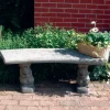 Statues & Sculptures Stone Benches^Curved Plain Top Stone Garden Bench