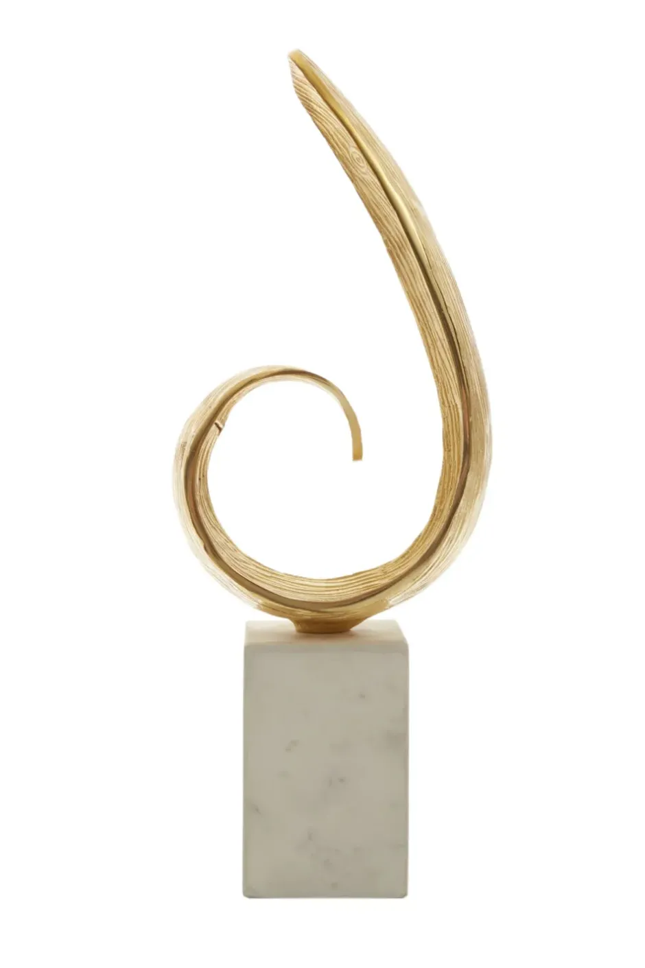 Statues & Sculptures Table Top|Abstract^Curved Reflection 50cm Gold Metal Indoor Sculpture