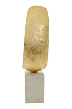 Statues & Sculptures Table Top|Abstract^Curved Reflection 50cm Gold Metal Indoor Sculpture