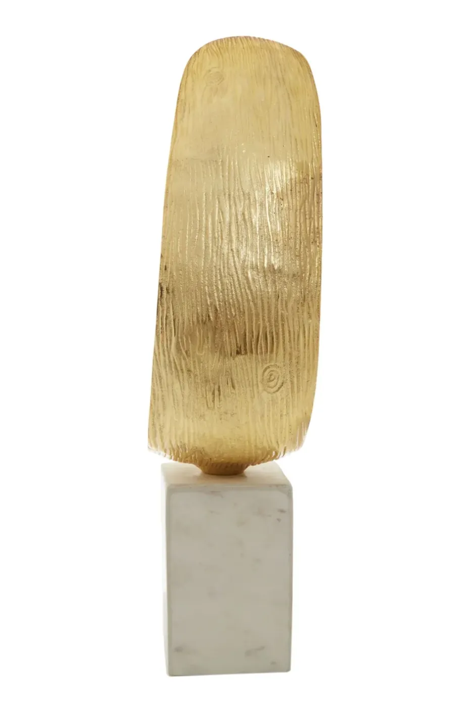 Statues & Sculptures Table Top|Abstract^Curved Reflection 50cm Gold Metal Indoor Sculpture