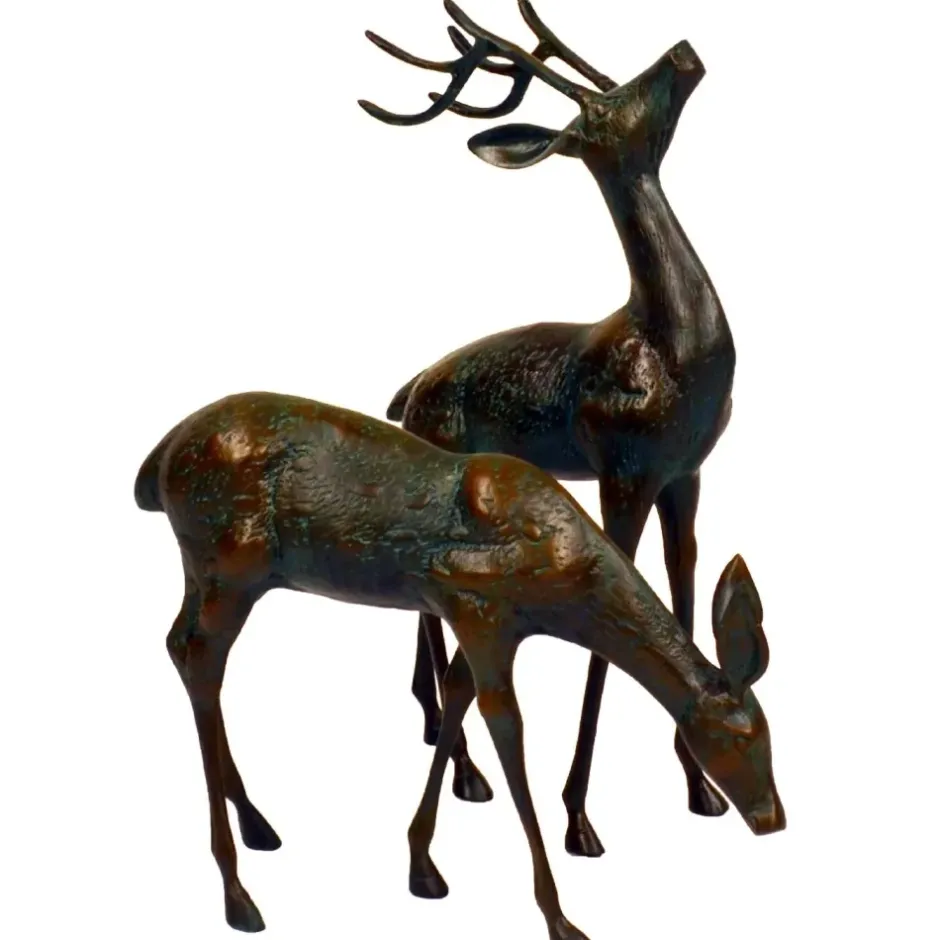 Statues & Sculptures Stags & Deers^Deer & Doe Bronze Metal Garden Statues