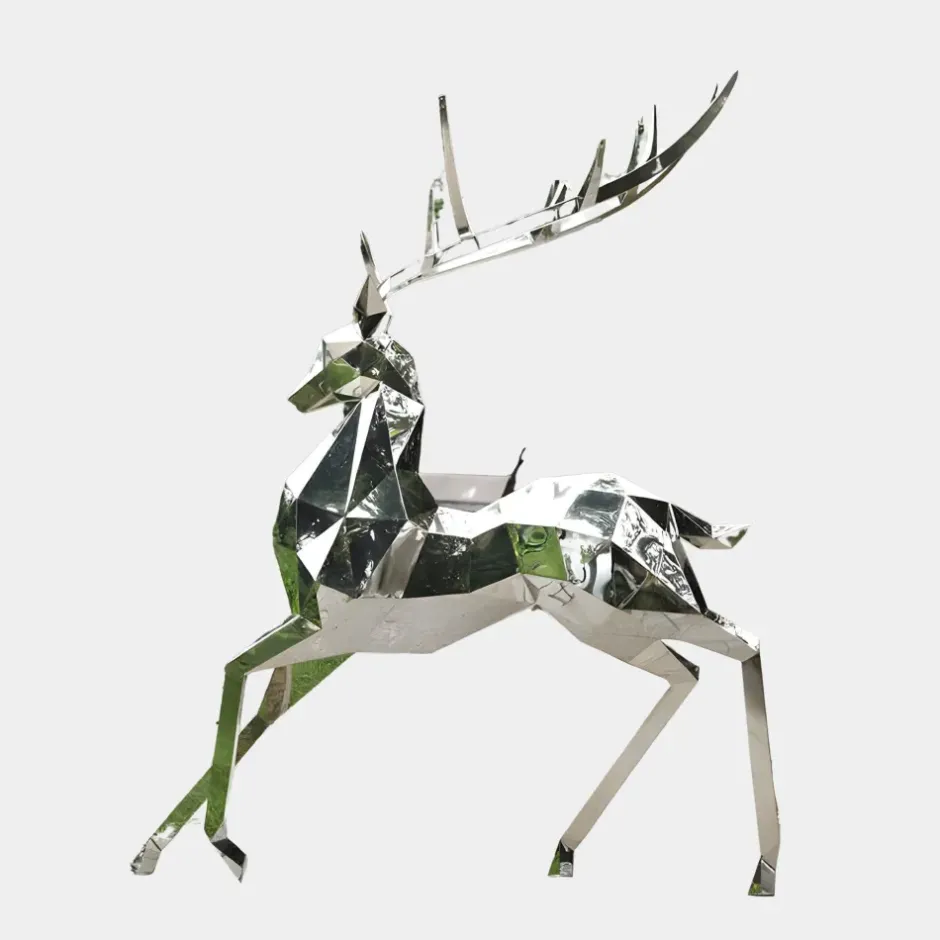Statues & Sculptures Wildlife|Stags & Deers^Deer 204cm Geometric Metal Garden Sculpture